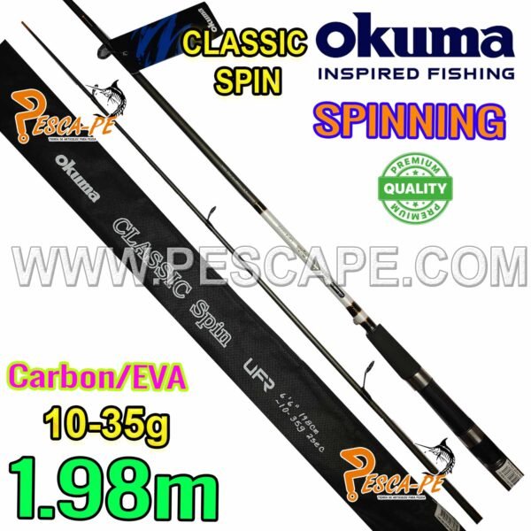 Caña OKUMA Spinning CLASSIC SPIN carbono EVA 10-35gr 1.80m