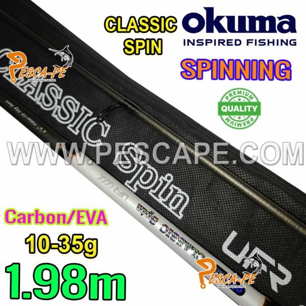 Caña OKUMA Spinning CLASSIC SPIN carbono EVA 10-35gr 1.80m - Imagen 2