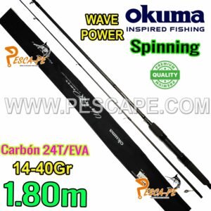 Caña OKUMA Wave Power carbono 24T 14-40g 1.80m 112gr Profesional