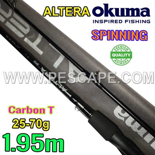 Caña OKUMA Altera 1.95m Carbono 24T Spinning 25-70gr Laguna Río - Imagen 2
