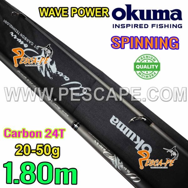 Caña OKUMA Wave Power Spinning Carbono 24T EVA 20-50gr 1.80m Peso 122gr - Imagen 2