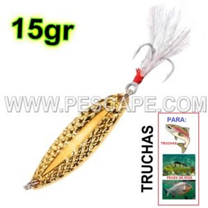 Cuchara de pesca Truchas Lagunas Ovalado Metal duro 15g Color1