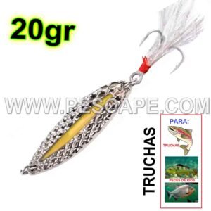 Cuchara de pesca Truchas Lagunas Ovalado Metal duro 20g Color3