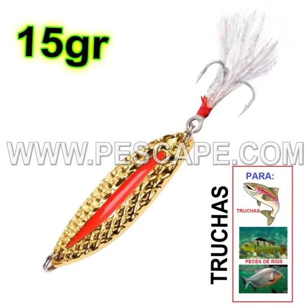 Cuchara de pesca Truchas Lagunas Ovalado Metal duro 15g Color3