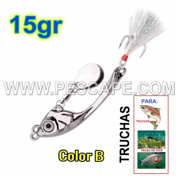 Cuchara para Truchas Metal VIB de Pesca giratorios vibratoria Spinner Crankbait Color2