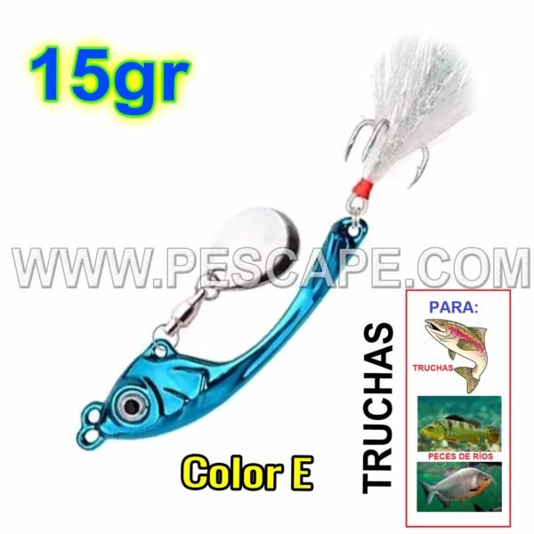 Cuchara para Truchas Metal VIB de Pesca giratorios vibratoria Spinner Crankbait Color5