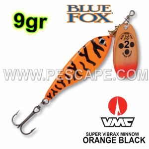 Spinner Super Vibrax Minnow Blue Fox 9gr BFMSV2 OB ORANGE BLACK ORIGINAL