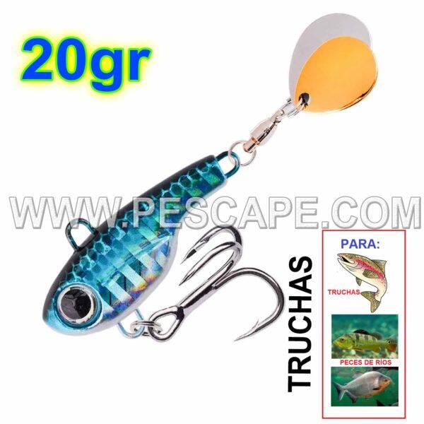 Spinner para truchas Mini VIB con cuchara Crankbait Spinner 20g Color4