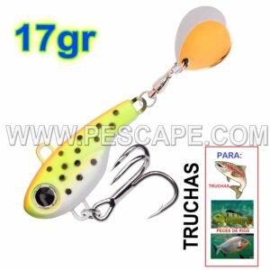 Spinner para truchas Mini VIB con cuchara Crankbait Spinner 17g Color4