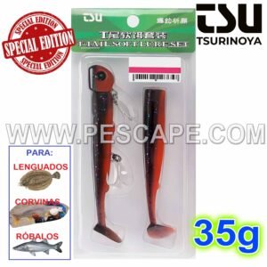 Vinilo Tsurinoya T-Tail Soft Lure Set 35 g x 11 cm Edición Limitada ColorC