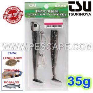 Vinilo Tsurinoya T-Tail Soft Lure Set 35 g x 11 cm Edición Limitada ColorB