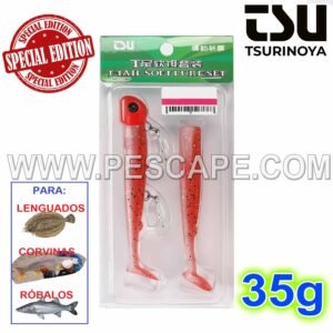Vinilo Tsurinoya T-Tail Soft Lure Set 35 g x 11 cm Edición Limitada ColorD