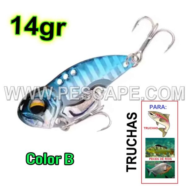 cuchara vibratoria Spinner Señuelo de pesca Metal VIB Crankbait Color2
