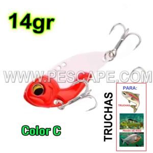 Cuchara vibratoria Spinner Señuelo de pesca Metal VIB Crankbait Color3