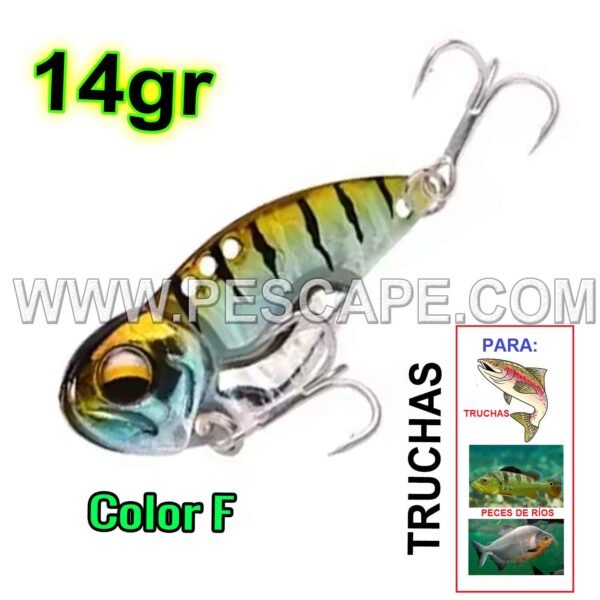 cuchara vibratoria Spinner Señuelo de pesca Metal VIB Crankbait Color6