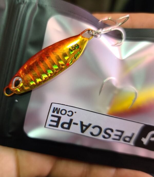 jig metálico para lagunas truchas 15gr naranja modelo DUO