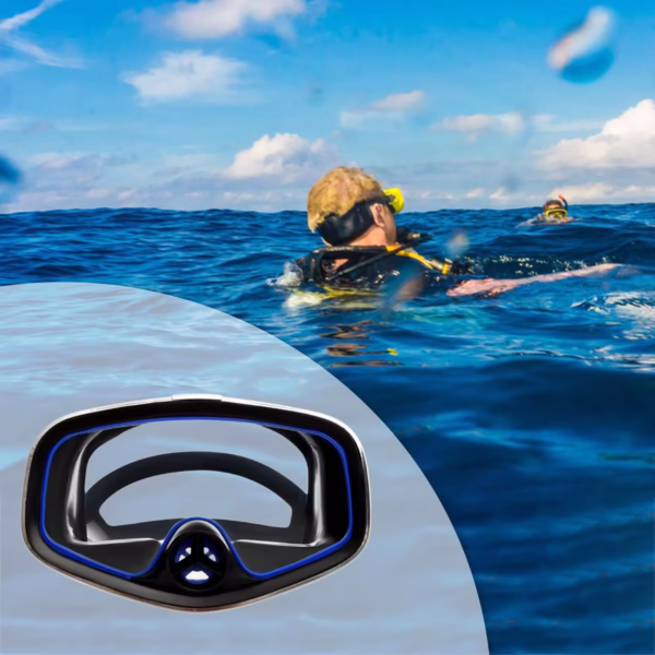 Máscara de Buceo para Arpón Ergonómico vidrio templado Borde Acero Inox - Imagen 4