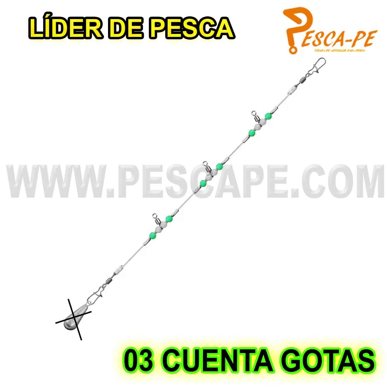 Aparejo líder de pesca cuentas nocturnas con giratorios Snap 95cm 1 set