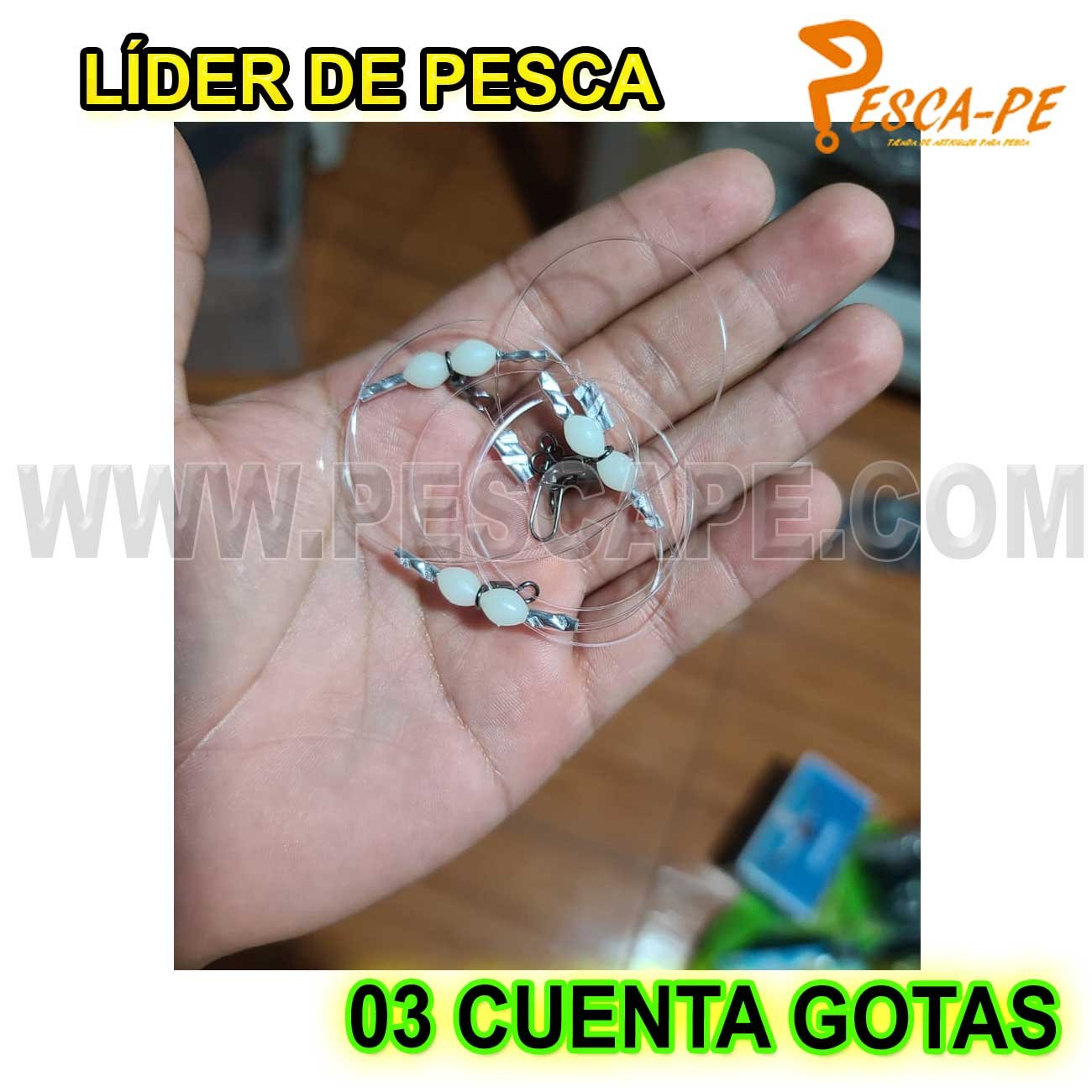 Aparejo líder de pesca cuentas nocturnas con giratorios Snap 95cm 1 set - Imagen 2