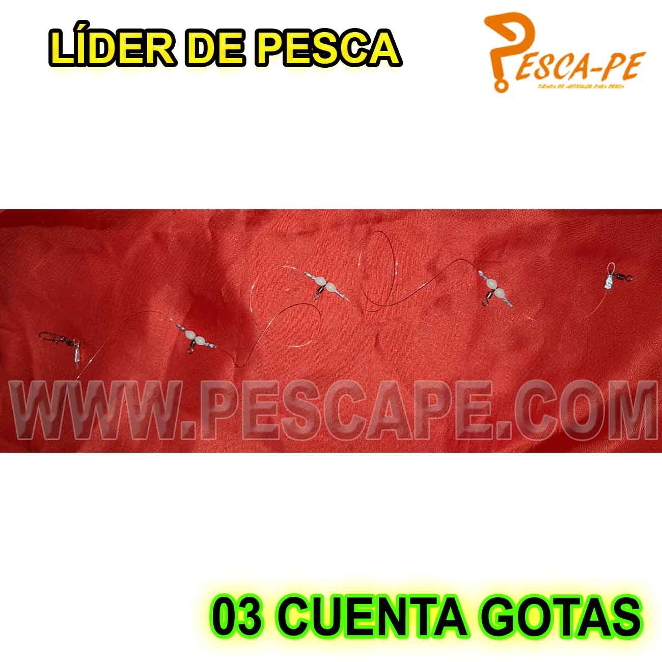 Aparejo líder de pesca cuentas nocturnas con giratorios Snap 95cm 1 set - Imagen 3