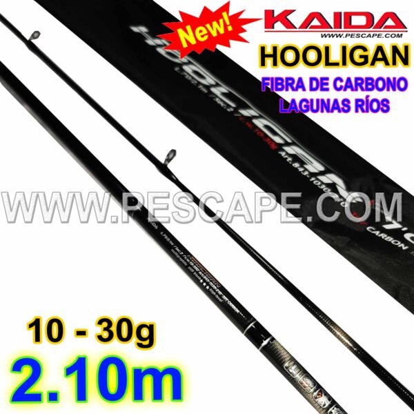 CAÑA KAIDA HOOLIGAN 2.10m SPINNING 10-30gr Laguna Ríos - Imagen 2