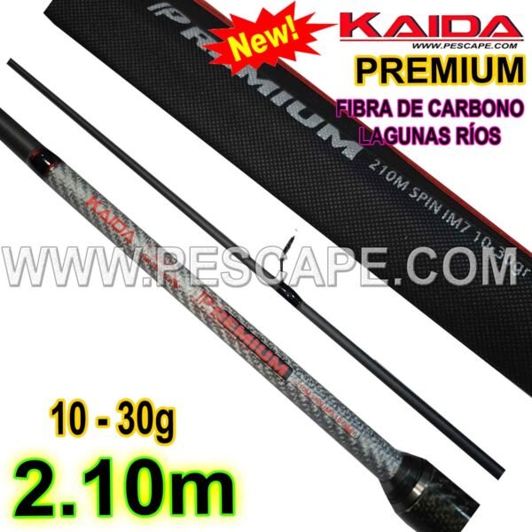 CAÑA KAIDA PREMIUM 2.10m 10-30gr SPINNING Truchas Lagunas Ríos - Imagen 2
