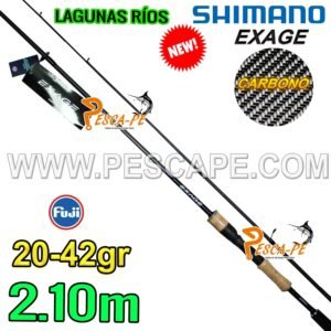 CAÑA SHIMANO EXAGE 2.10m Fibra de Carbono 20-42g Anillas Fuji Lagunas Ríos