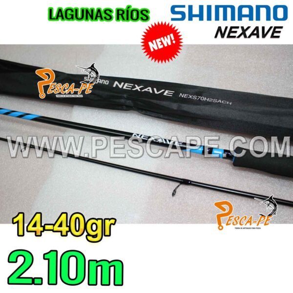 CAÑA SHIMANO Nexave Spinning 2.10m Carbono Heavy 14-40g Lagunas Ríos - Imagen 4