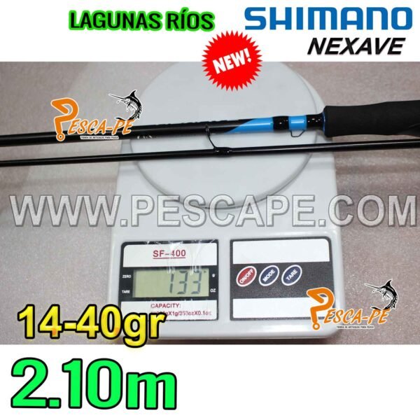 CAÑA SHIMANO Nexave Spinning 2.10m Carbono Heavy 14-40g Lagunas Ríos - Imagen 2
