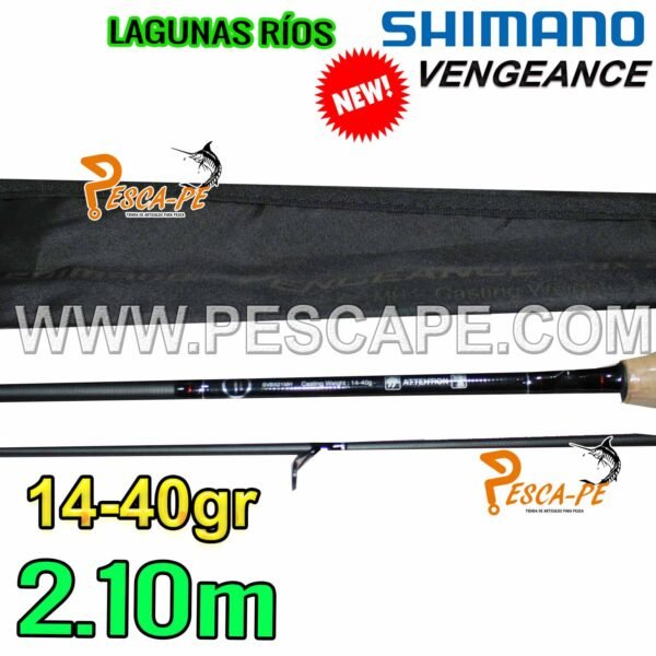CAÑA SHIMANO VENGEANCE BX SPINNING 2.10m Fibra de Carbono 14-40g Lagunas Ríos - Imagen 3