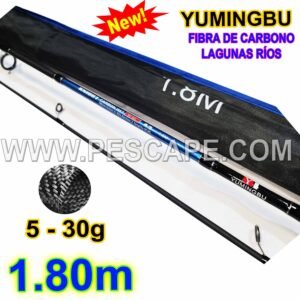 CAÑA YUMINGBU 1.80m Fibra de Carbono 5-30gr SPINNING 2 tramos Lagunas Rios