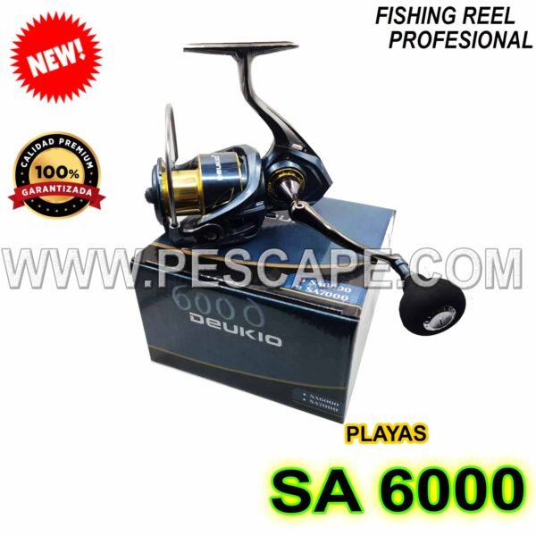 CARRETE DEUKIO SA-6000 SPINNING METAL PROFESIONAL 12KG GRAFITO | IND. PACK - Imagen 4