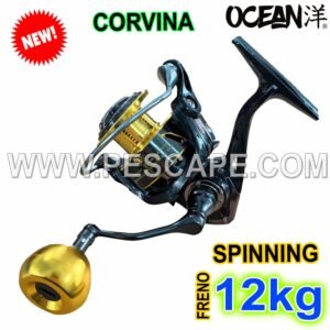 Carrete Ocean Black Corvina 4000 Spinning 12kg profesional | IND. PACK