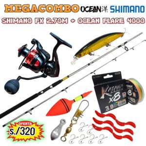 COMBO SHIMANO FX 2.70m + ocean Flare 4000 Multifilamento ocean