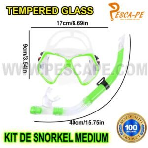 KIT Máscara de buceo y snorkel vidrio templado panorámico PARA ARPÓN