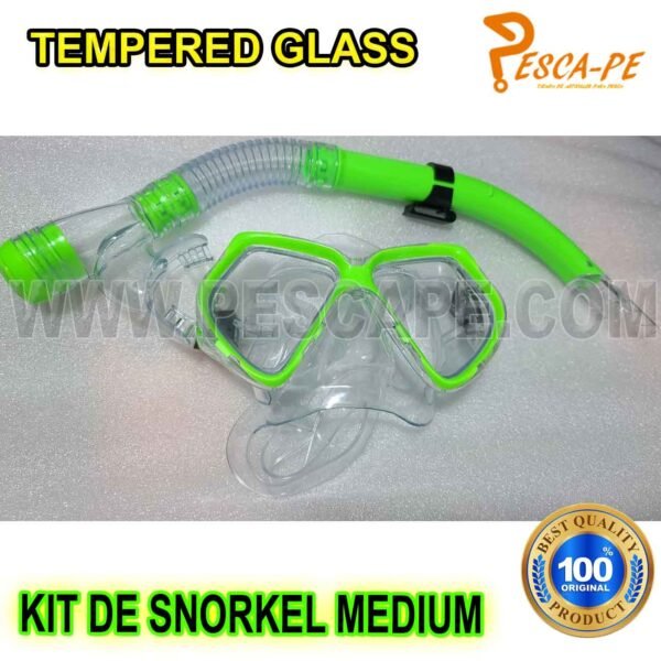 KIT Máscara de buceo y snorkel vidrio templado panorámico PARA ARPÓN - Imagen 3