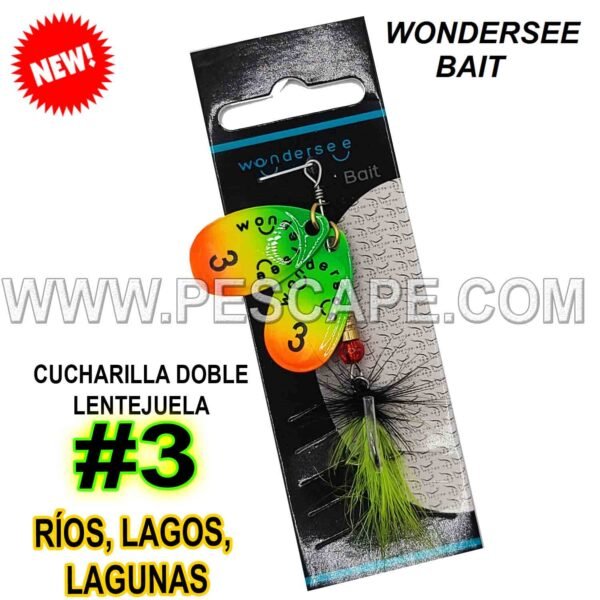 MARIPOSA WONDERSEE BAIT DOBLE CUCHARILLA TRUCHAS LAGUNAS RÍOS ALTA CALIDAD #3 COLOR5