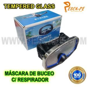 Máscara de Buceo para Arpón Ergonómico vidrio templado Borde Acero Inox