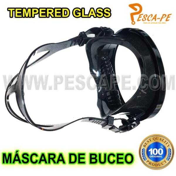 Máscara de buceo ovalada clásica Vidrio Templado Pesca Arpón - Imagen 2