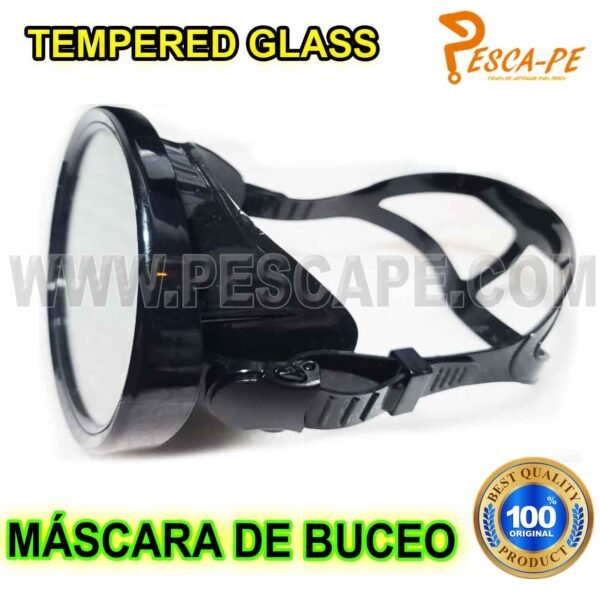 Máscara de buceo ovalada clásica Vidrio Templado Pesca Arpón - Imagen 3