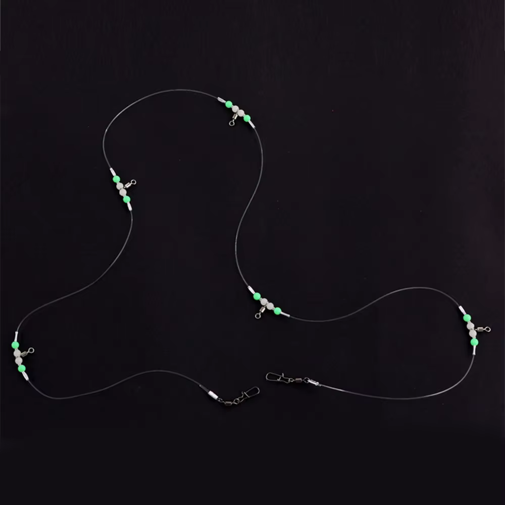 Aparejo líder de pesca cuentas nocturnas con giratorios Snap 95cm 1 set - Imagen 4