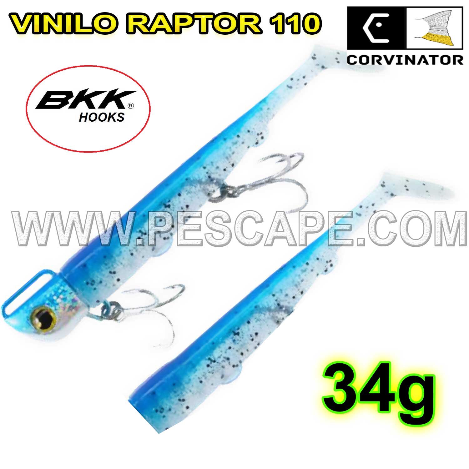 VINILO CORVINATOR RAPTOR 34gr BKK LUCKY BLUE