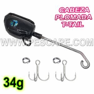 CABEZA PLOMADA T-TAIL PARA VINILOS Inox 34gr BLACK