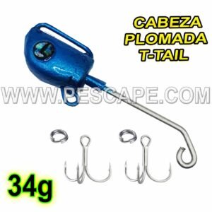 CABEZA PLOMADA T-TAIL PARA VINILOS Inox 34gr BLUE