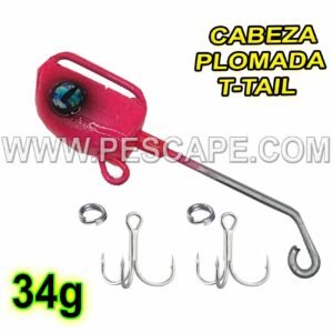CABEZA PLOMADA T-TAIL PARA VINILOS Inox 34gr Rosado