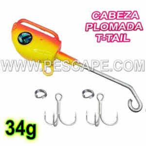 CABEZA PLOMADA T-TAIL PARA VINILOS Inox 34gr YELLOW