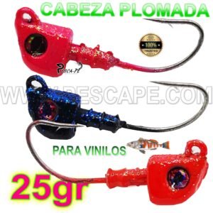 ANZUELO CABEZA PLOMADA 25gr Colores 1 UND (a elegir)