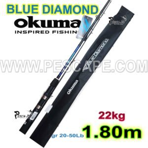 Caña Okuma Blue Diamond 1.80m 60-150gr 50lb 22kg ríos lagunas