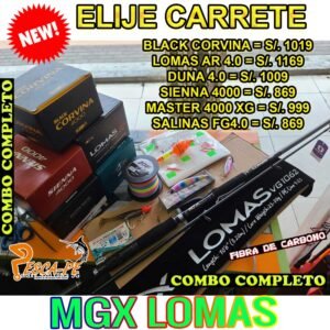 COMBO CAÑA DE PESCAR MGX LOMAS 3.20m CARBONO con Accesorios