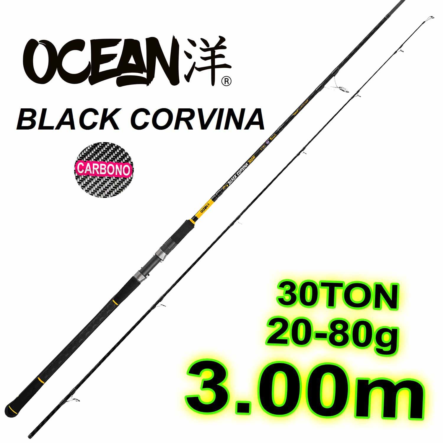 Caña Spinning Ocean Black Corvina 300H 3.00m 20-80gr Carbono Trenzado